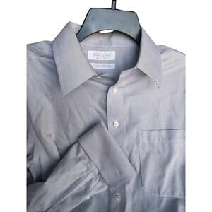 Gold Label Roundtree & Yorke Fitted Dress Shirt Large Gray Non-Iron Cotton 16/33